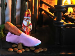Shoes by the fire for Sinterklaas